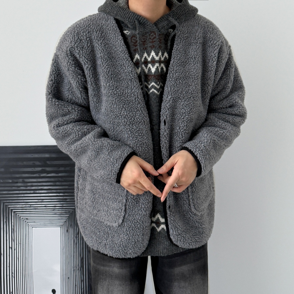 남자브이넥가디건 남자두꺼운가디건 - 상세 이미지 5