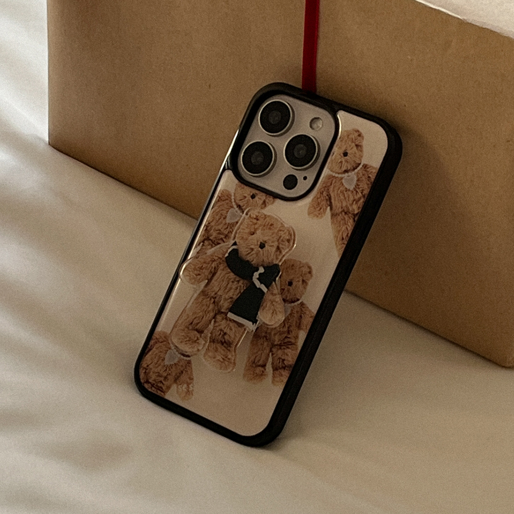 pattern teddy souvenir pendant 아이폰 갤럭시 에폭시 범퍼 케이스 - 상세 이미지 3