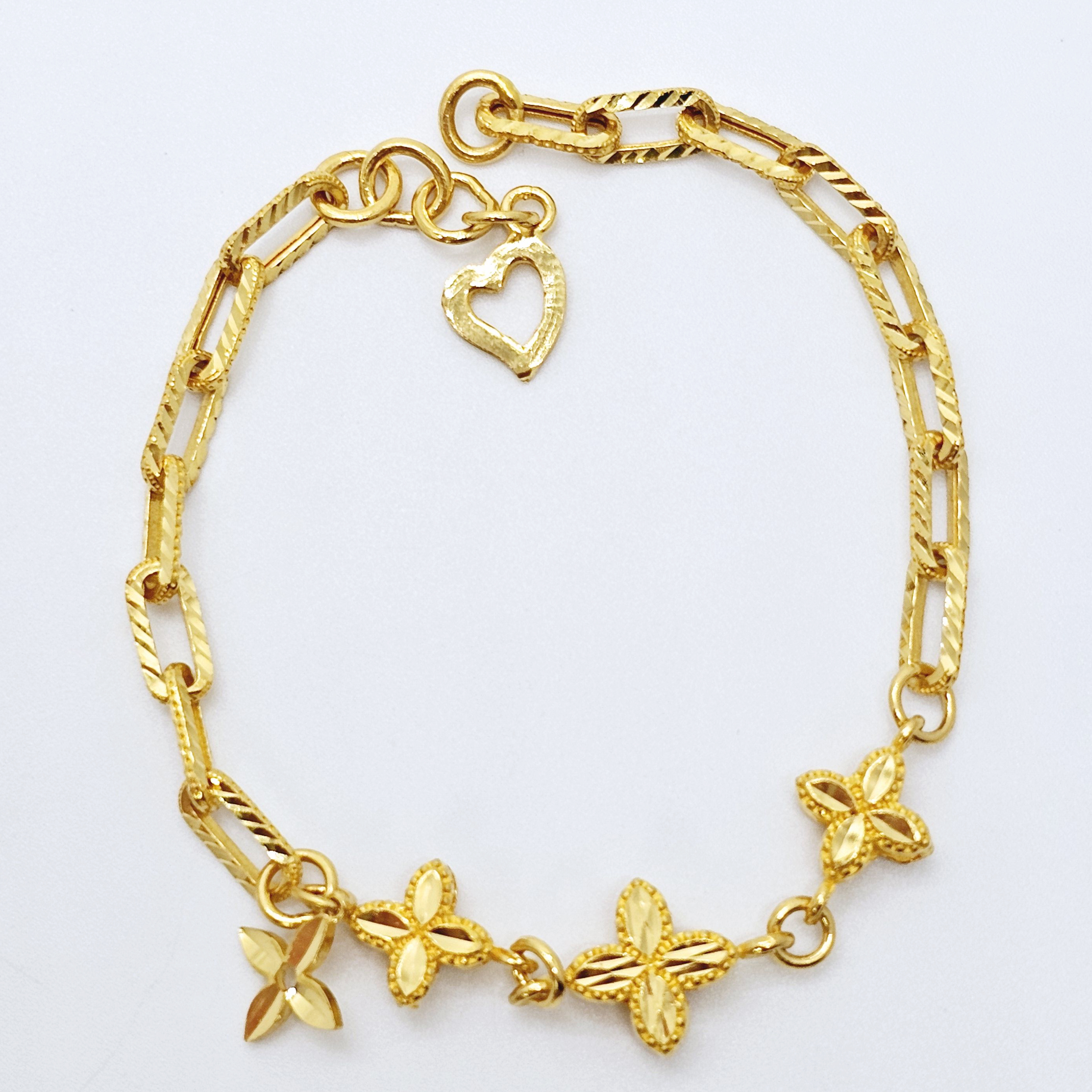 24k 클립체인 네잎클로버 여자 순금팔찌 - 상세 이미지 2