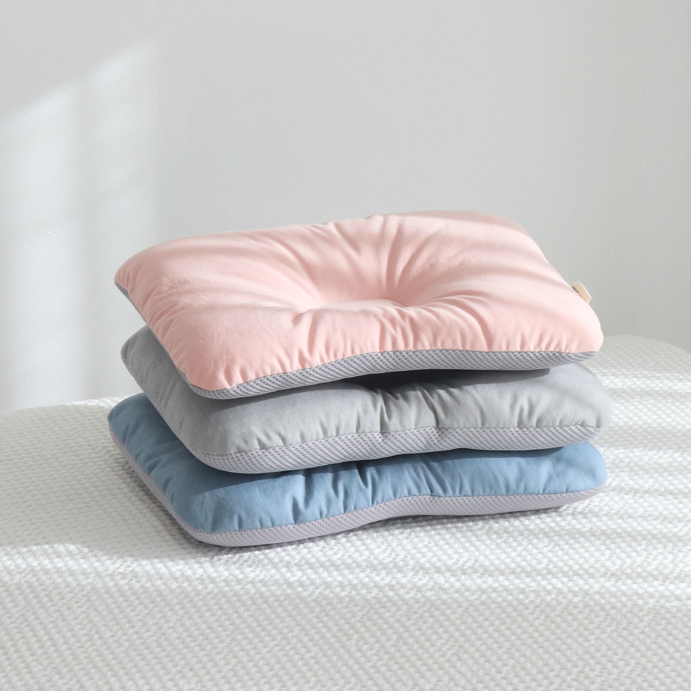 피넛버터젤리 피오라 빨아쓰는 짱구베개 신생아 돌아기 두상 태열관리 순면 에어매쉬 (3컬러)