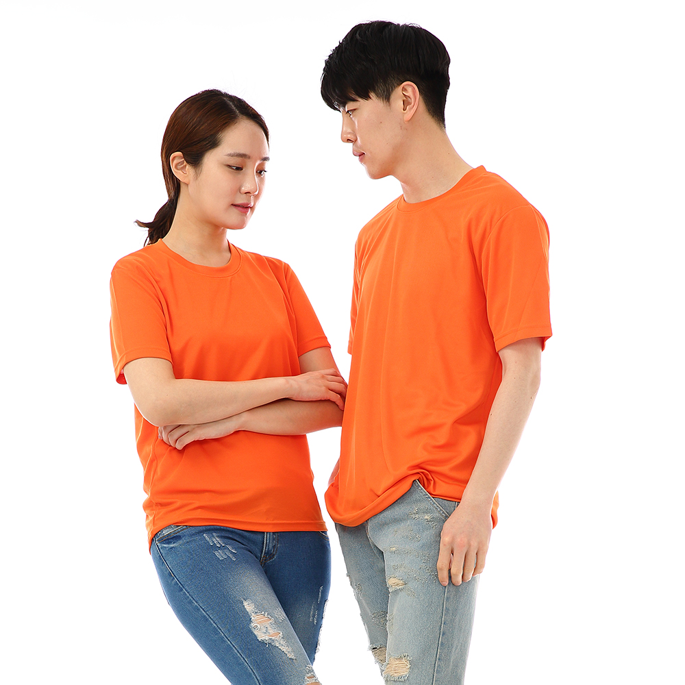 (16color)쿨론기능성오렌지라운드 반팔티셔츠 식당 업소가게티 주방위생복 홀서빙복 - 상세 이미지 4