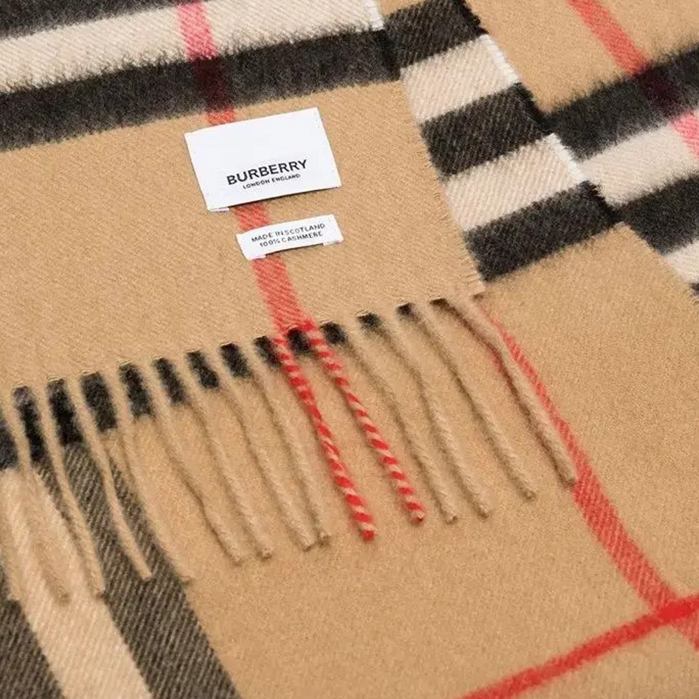 버버리 체크 머플러 베이지 클래식 빈티지 라이트 미니 울 실크 캐시미어