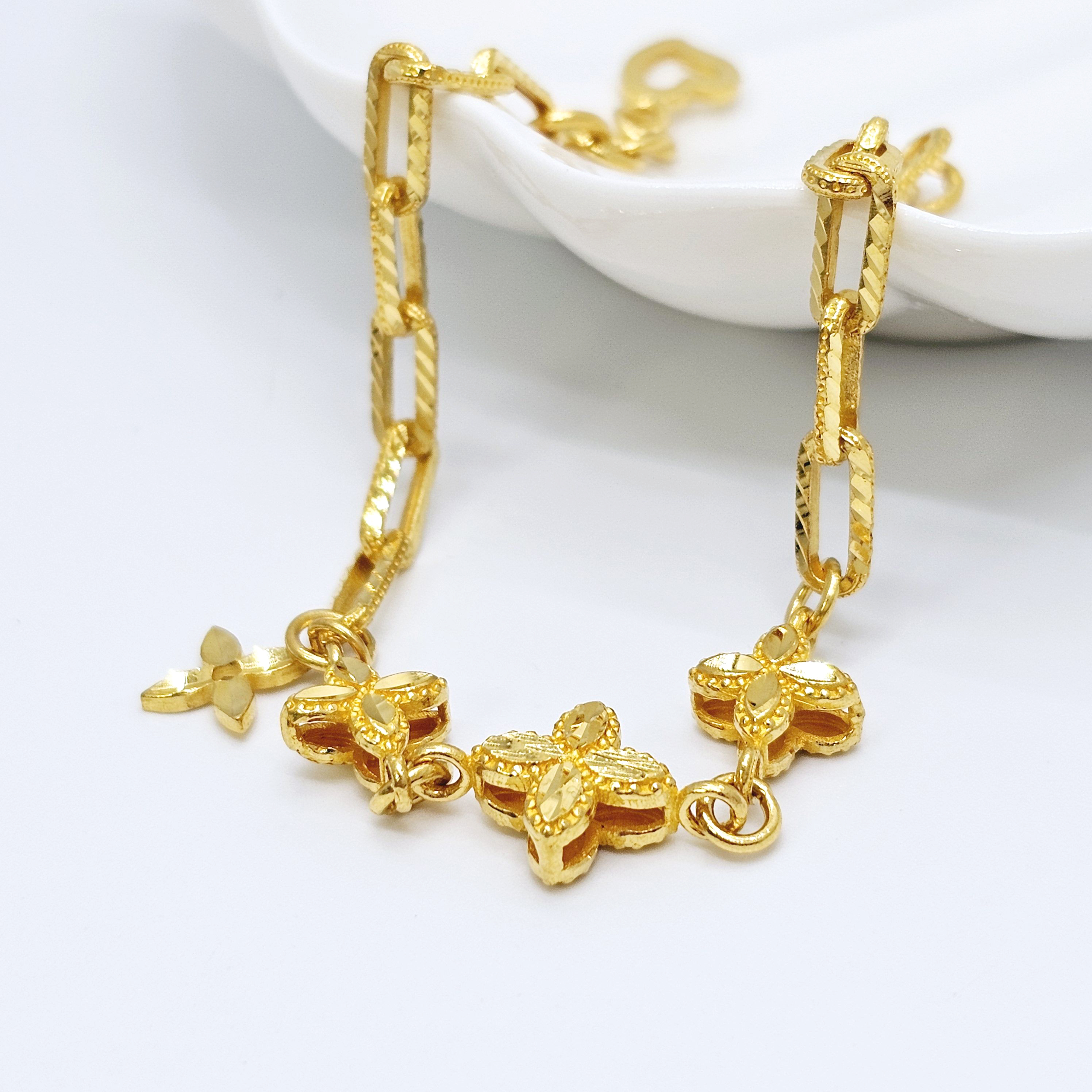 24k 클립체인 네잎클로버 여자 순금팔찌 - 상세 이미지 4