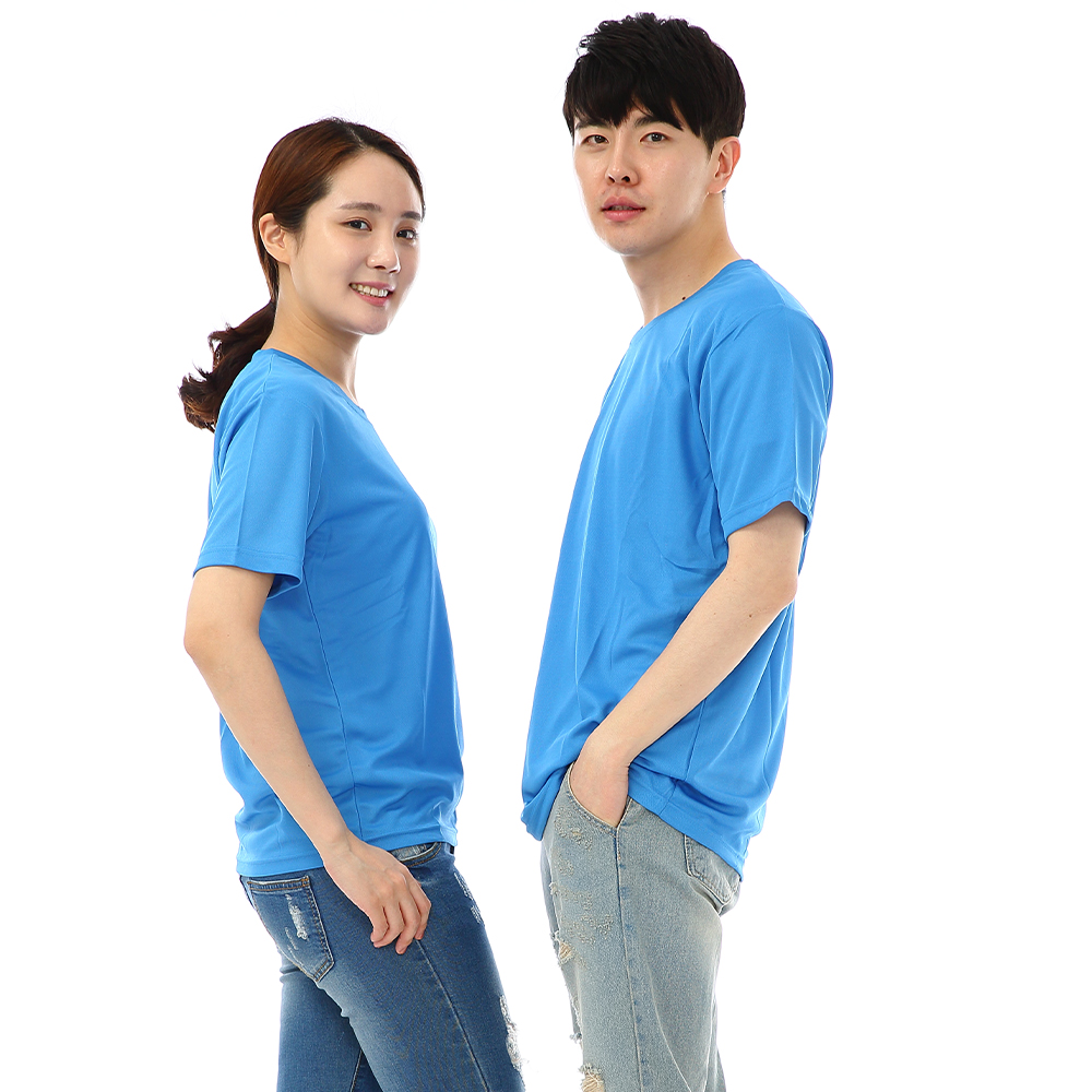 (16color)쿨론기능성코발트라운드 반팔티셔츠 식당 업소가게티 주방위생복 홀서빙복 - 상세 이미지 5
