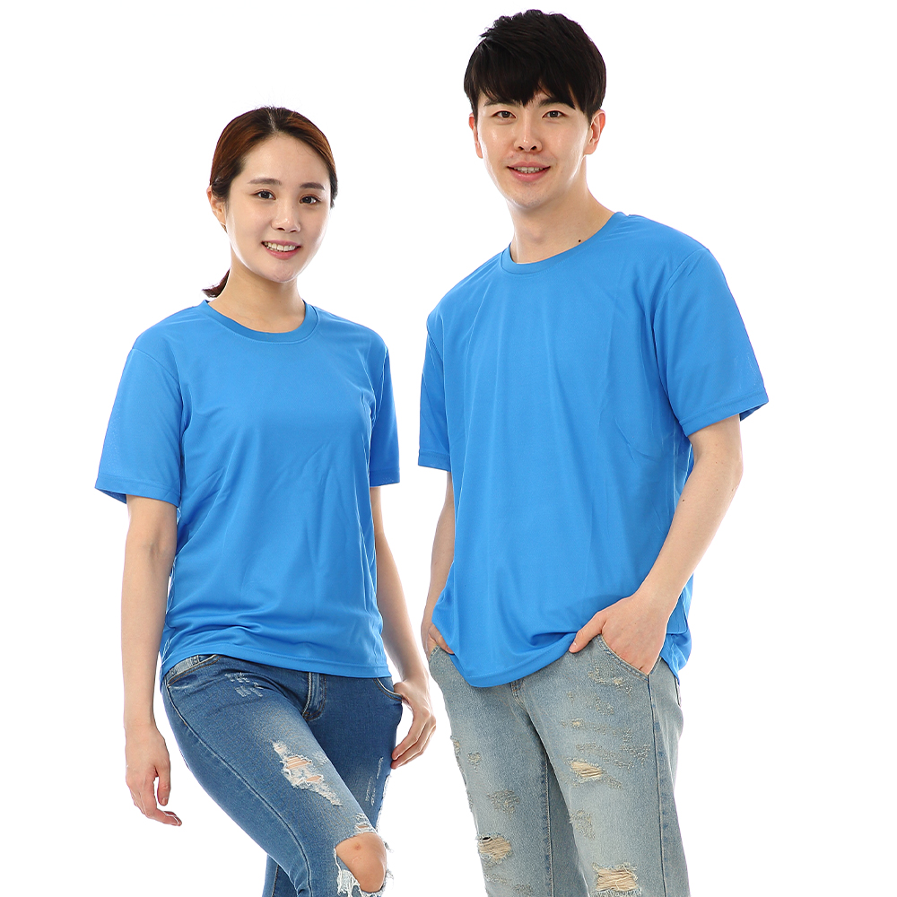 (16color)쿨론기능성코발트라운드 반팔티셔츠 식당 업소가게티 주방위생복 홀서빙복 - 상품 이미지