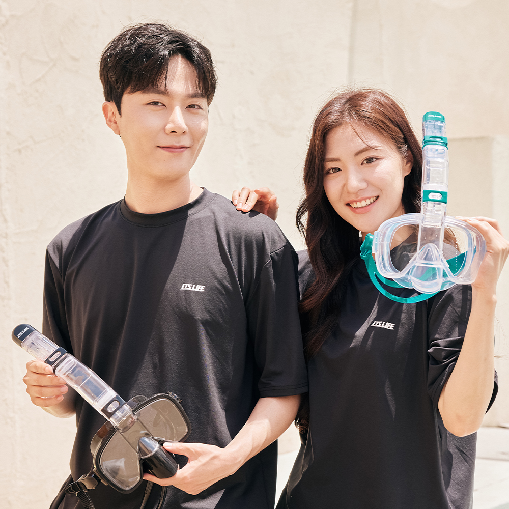 이츠라이프 딥오션 스노클링 마스크 세트 프리다이빙 스노클 물놀이 물안경 수영 장비 세트 이미지 6