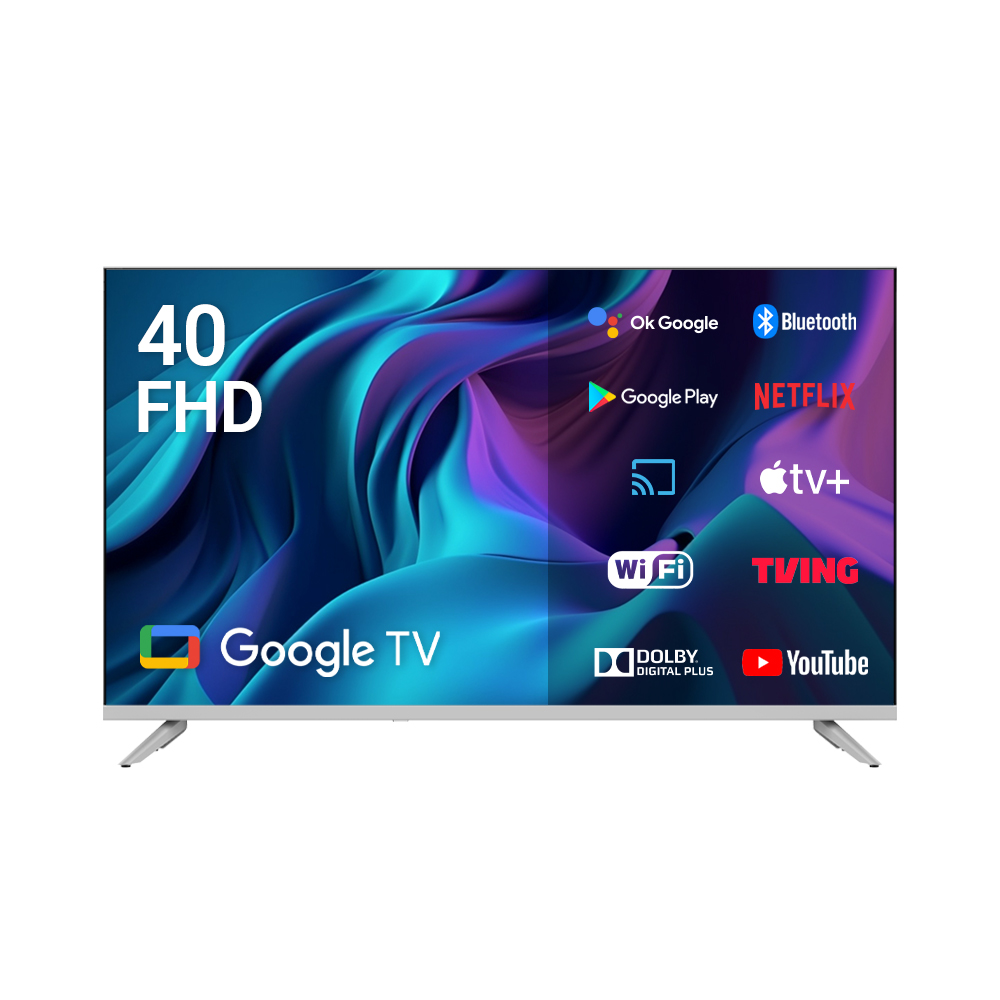 큐빅스 101cm(40인치) FHD LED TV 화이트 구글 스마트티비 에너지1등급 고화질 이미지 3