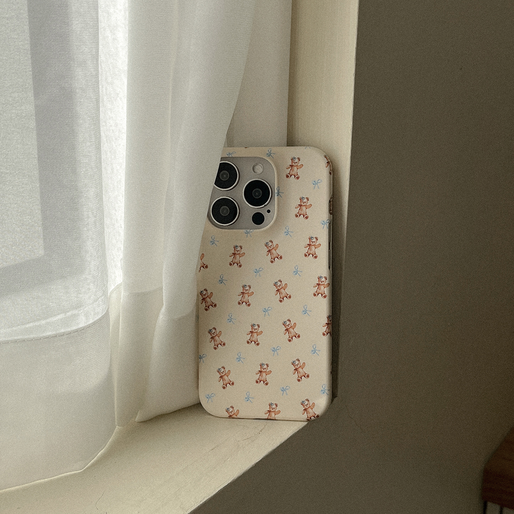 fluffy bear pattern 아이폰 16pro 케이스 하드 - 상세 이미지 3