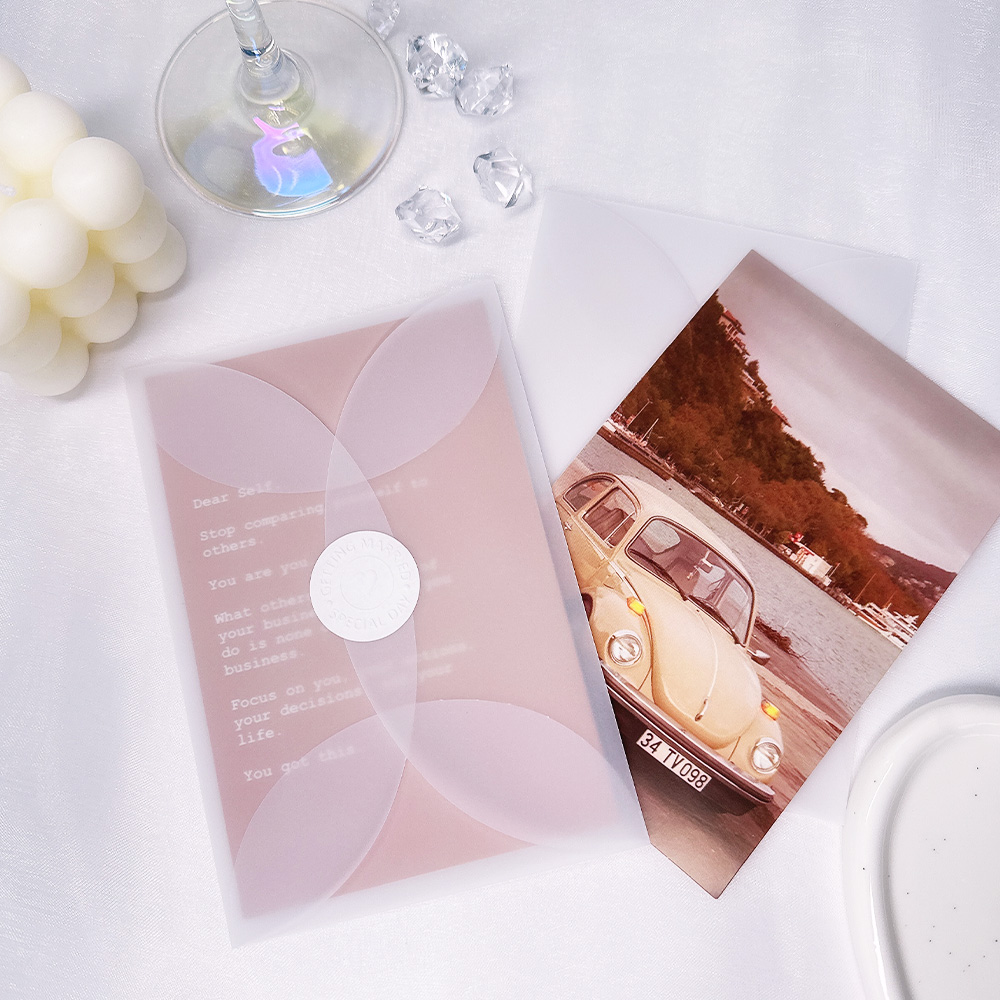 반투명 트레싱지 엽서 트레이싱 셀프 비접착 청첩장 봉투 S 이미지 2