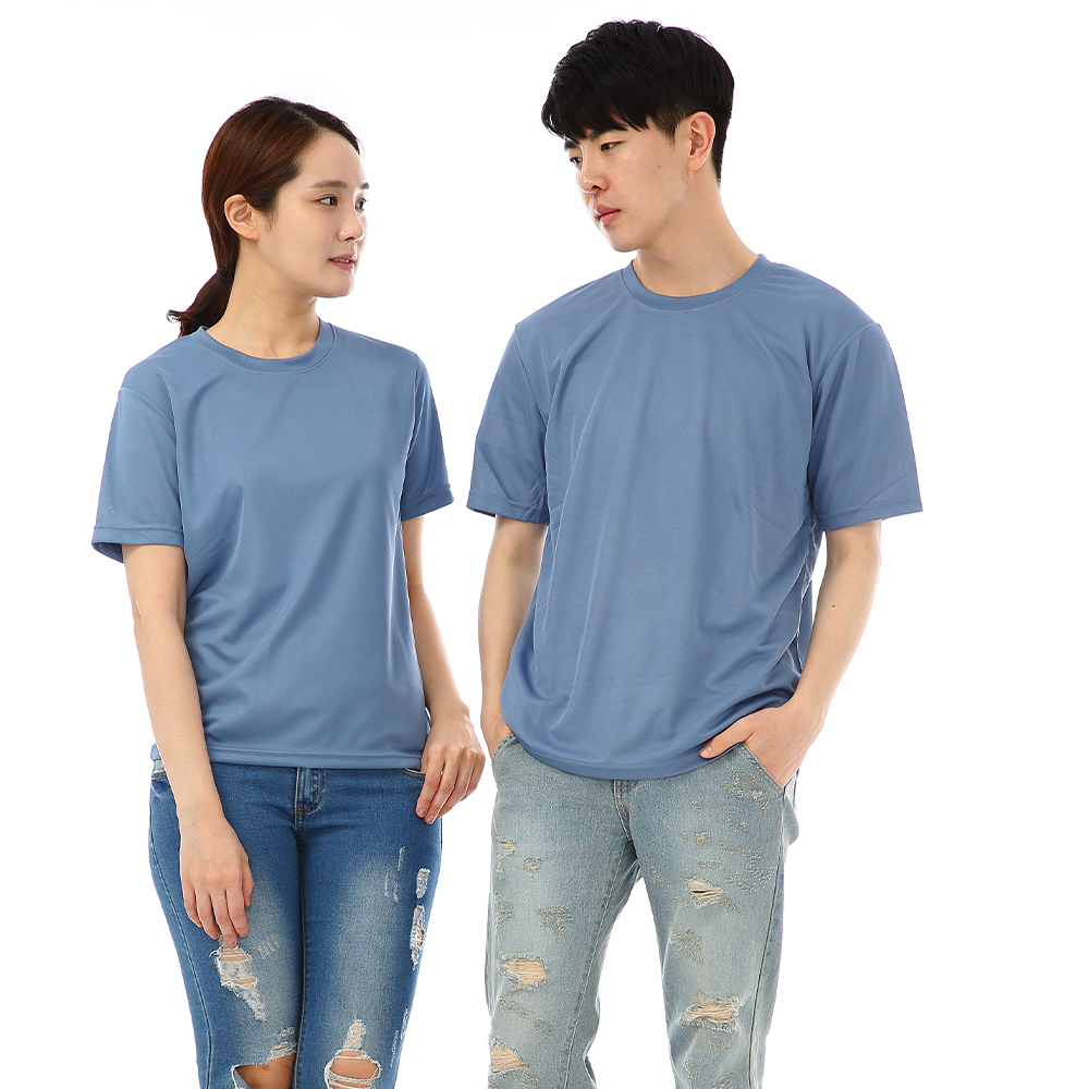 (16color)쿨론기능성블루라운드 반팔티셔츠 식당 업소가게티 주방위생복 홀서빙복 - 상세 이미지 5