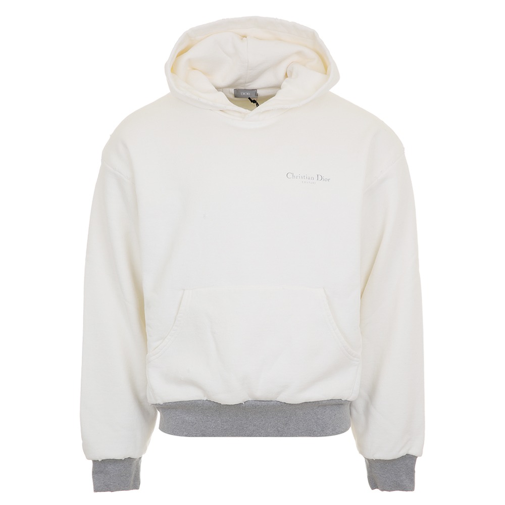 디올 꾸뛰르 로고 프린트 화이트 후드티 343J691A0878 088 (2024 F/W) XL - 상품 이미지
