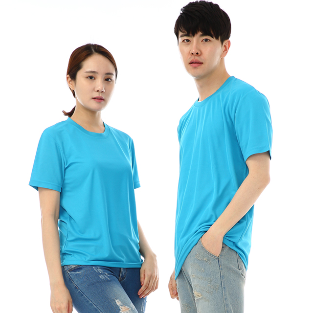 (16color)쿨론기능성물색 라운드 반팔티셔츠 식당 업소가게티 주방위생복 홀서빙복 - 상세 이미지 5