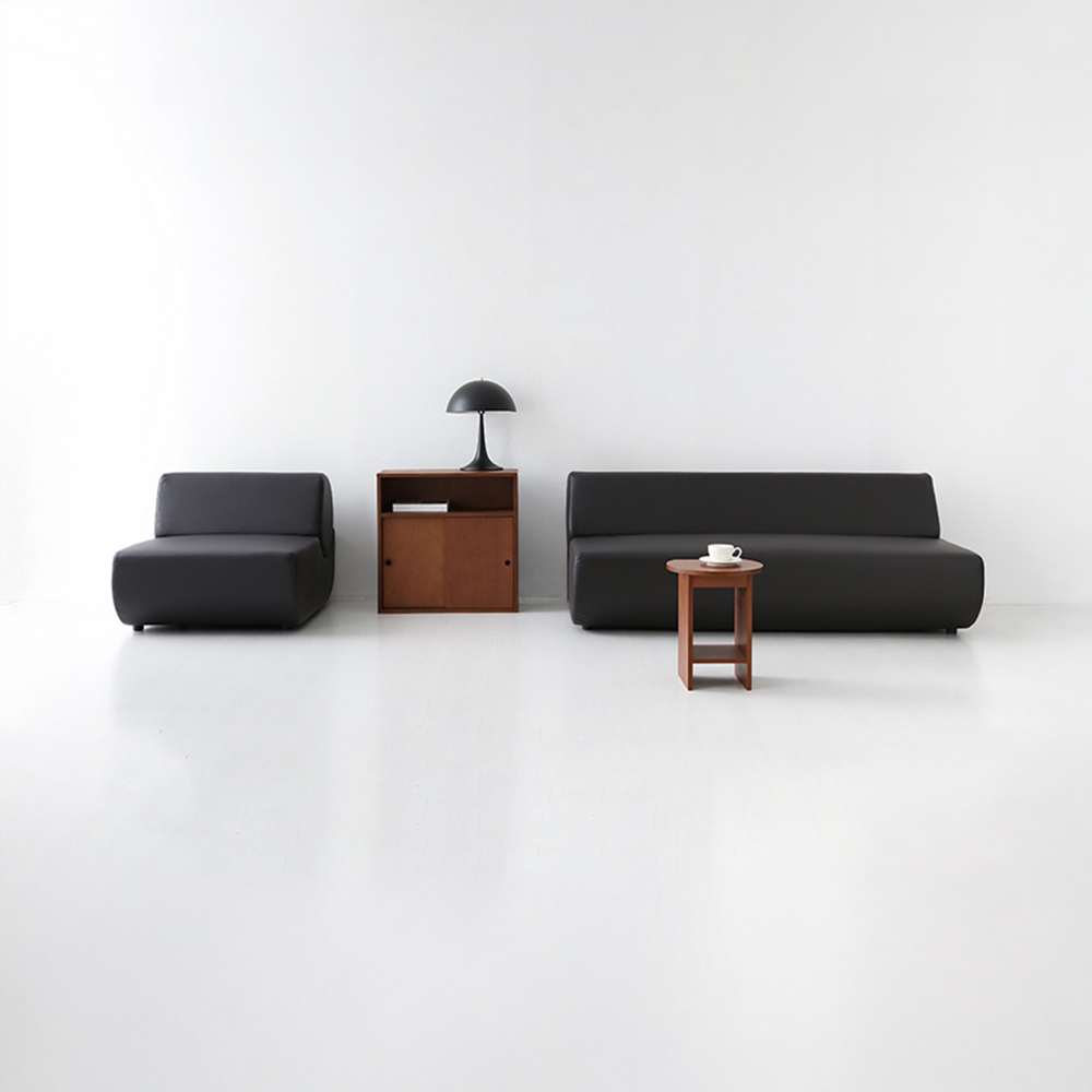 앰보 3인 소파 등받이 분리형 블랙브라운 7440.4581