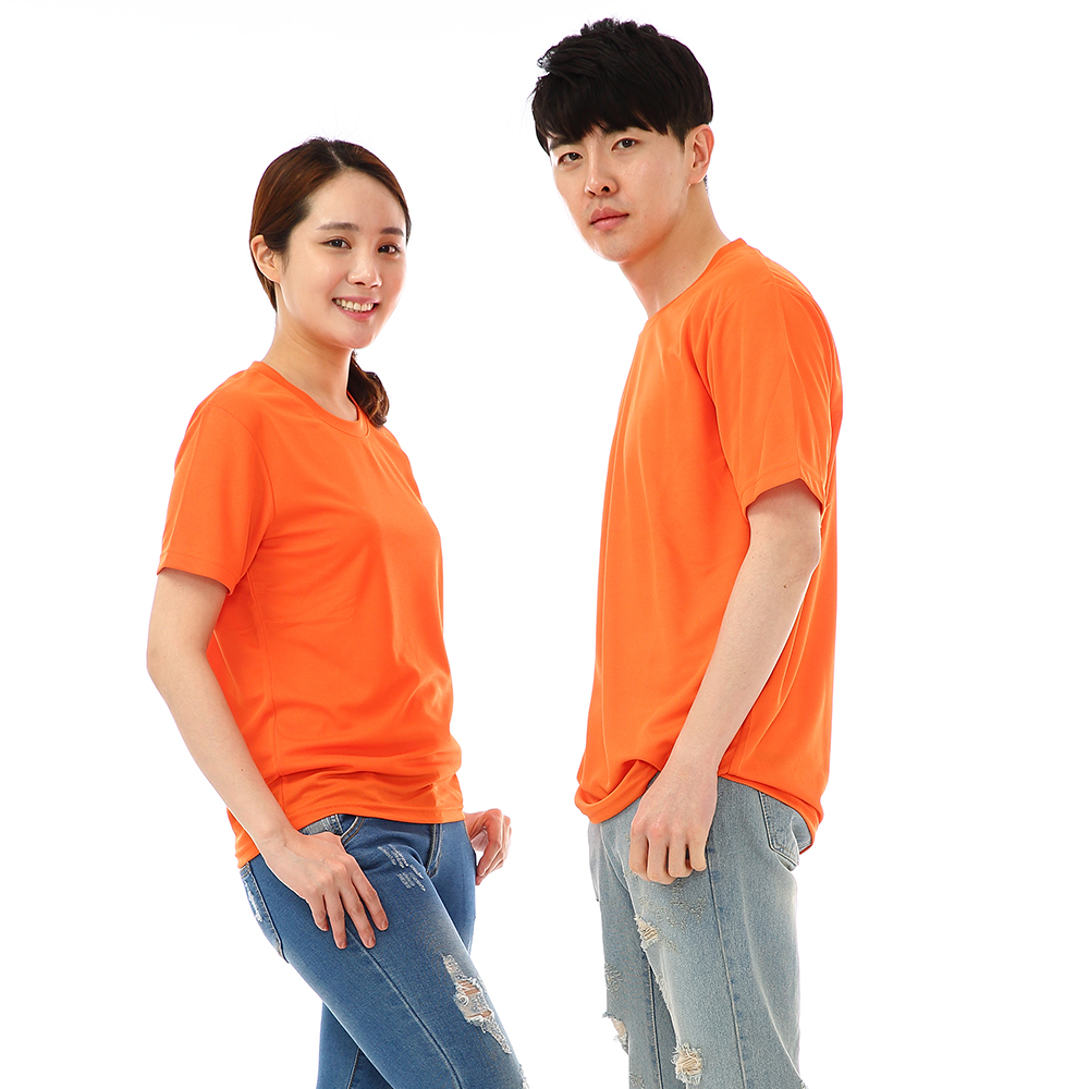 (16color)쿨론기능성오렌지라운드 반팔티셔츠 식당 업소가게티 주방위생복 홀서빙복 - 상세 이미지 5