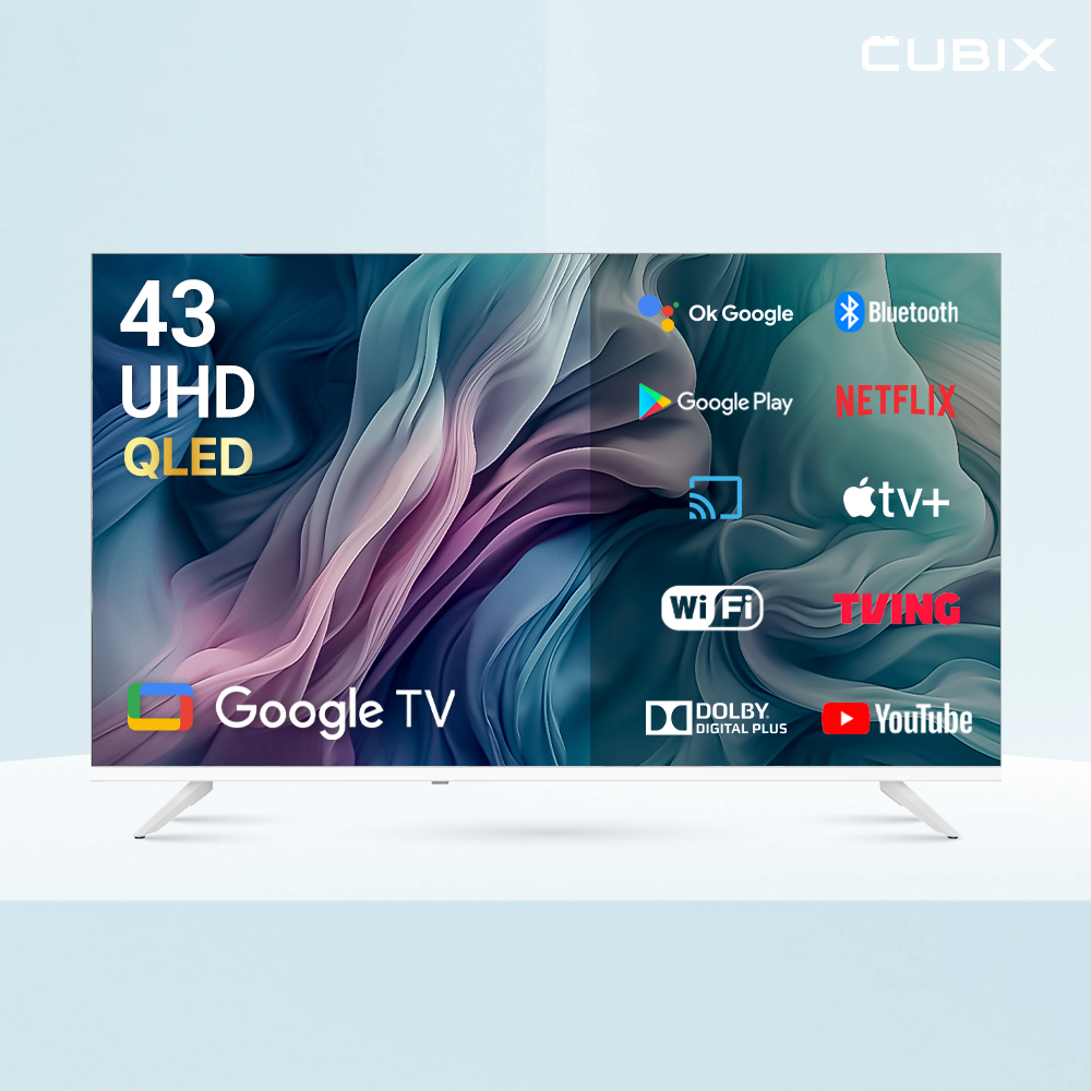 큐빅스 화이트에디션 109cm(43인치) UHD 4K QLED TV 구글 스마트 안드로이드 - 상세 이미지 2
