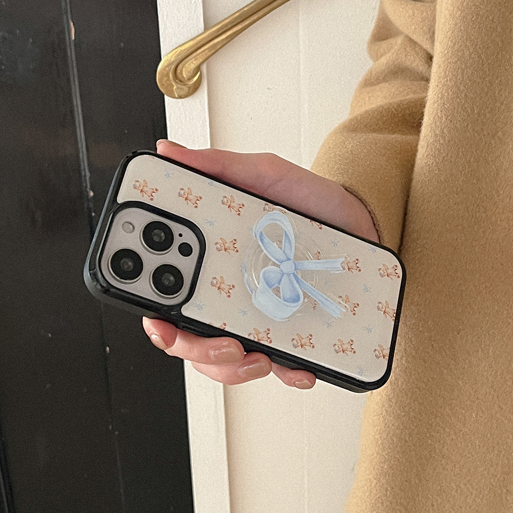 fluffy bear pattern 아이폰 16pro 에폭시 범퍼 케이스 - 상세 이미지 3