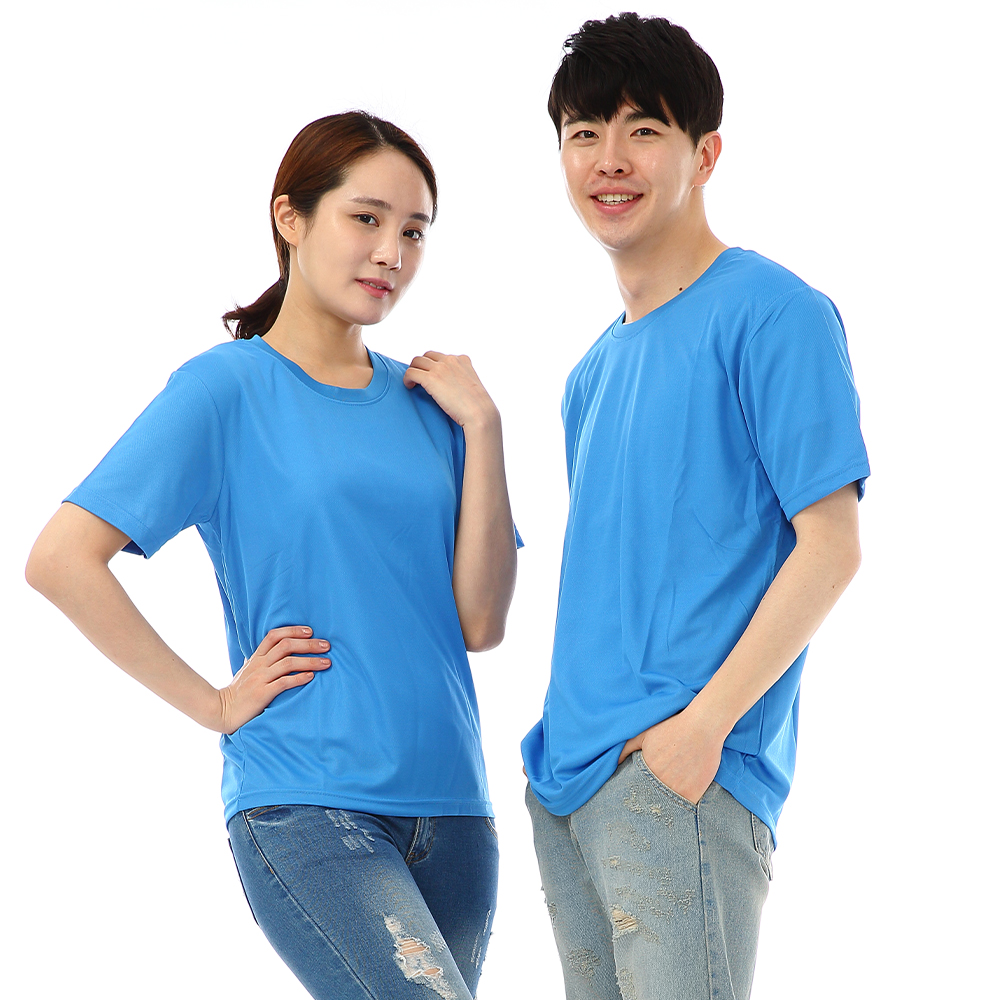 (16color)쿨론기능성코발트라운드 반팔티셔츠 식당 업소가게티 주방위생복 홀서빙복 - 상세 이미지 2