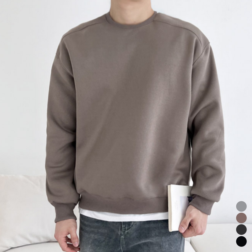 융기모맨투맨 두꺼운 기모 맨투맨 양털 커플 남성 겨울 스웻셔츠 - 상품 이미지