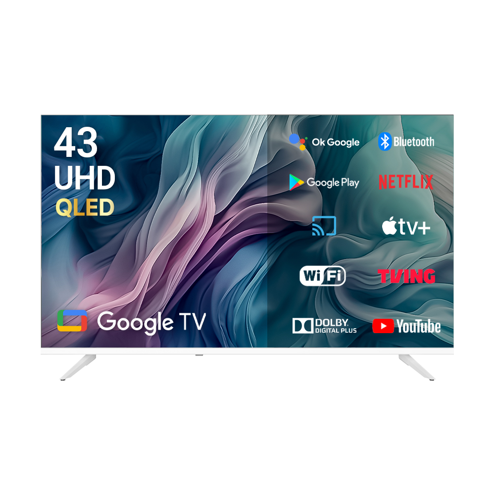 큐빅스 화이트에디션 109cm(43인치) UHD 4K QLED TV 구글 스마트 안드로이드 - 상세 이미지 3