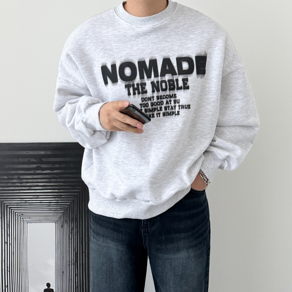 남성기모라운드티셔츠 남자오버핏맨투맨 커플맨투맨 이미지 6