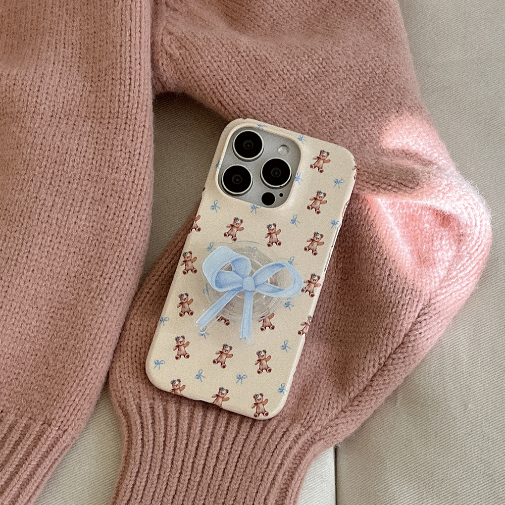 fluffy bear pattern 아이폰 16pro 케이스 하드 - 상세 이미지 2