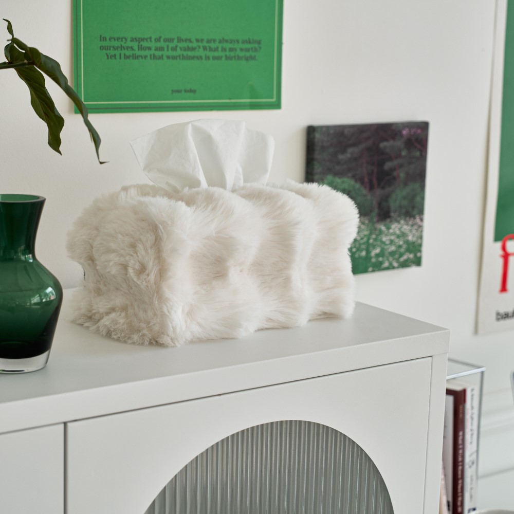 몽글몽글 밍크 라떼 사각 티슈케이스 티슈커버 직사각형 각티슈