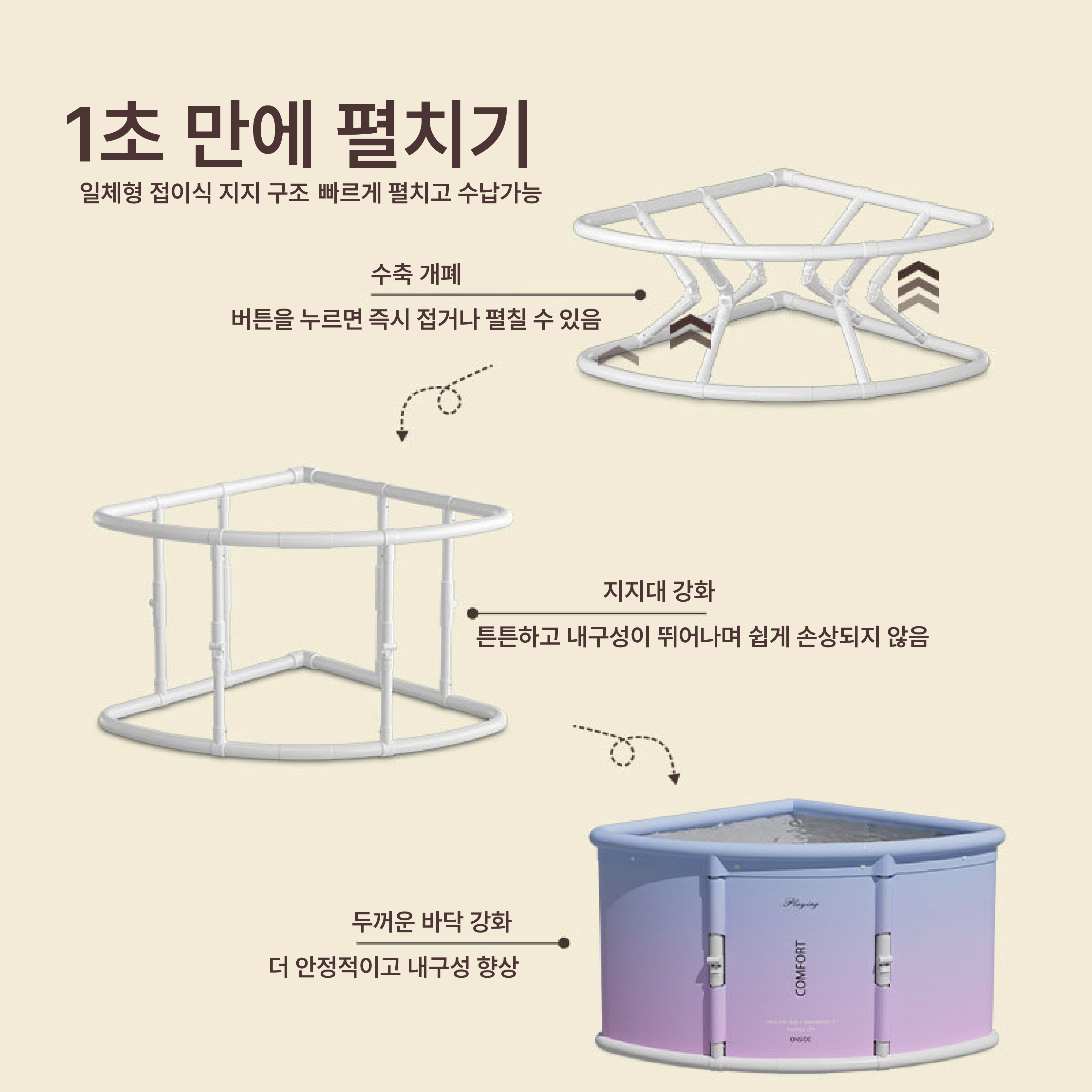 공간녹백 성인 접이식 욕조 반신욕 접이식 간이 반신 미니 욕조 - 상세 이미지 5