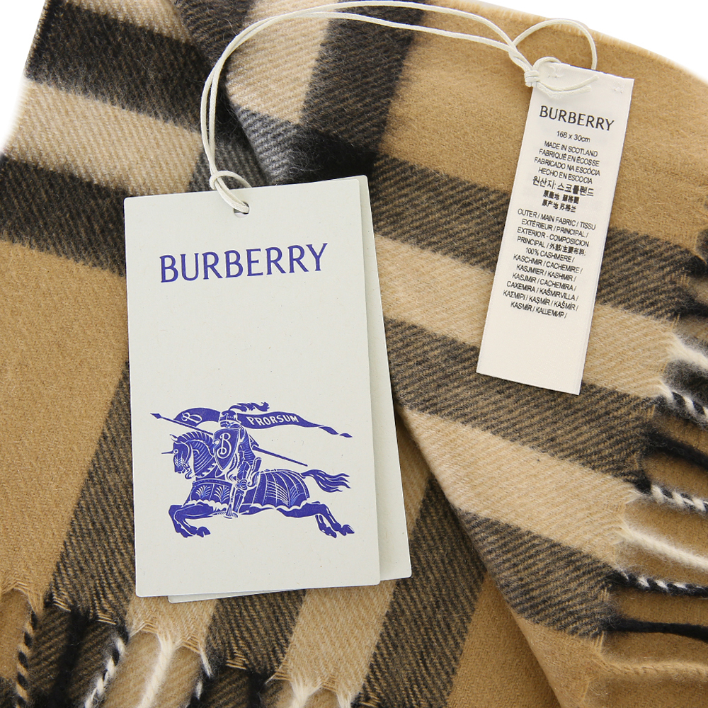 버버리 체크 머플러 베이지 클래식 빈티지 라이트 미니 울 실크 캐시미어