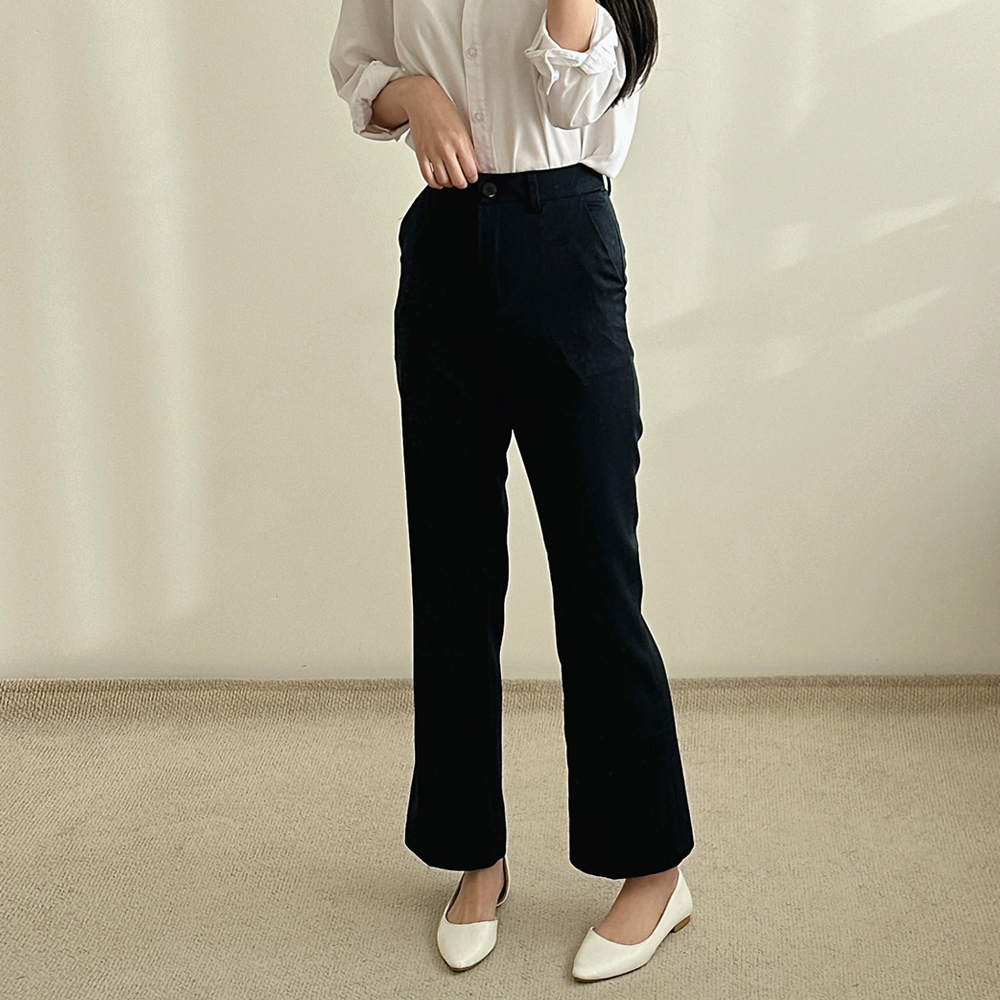 여자 부츠컷 슬랙스 여성 바지 하이웨스트 스판 정장바지 - 상세 이미지 2