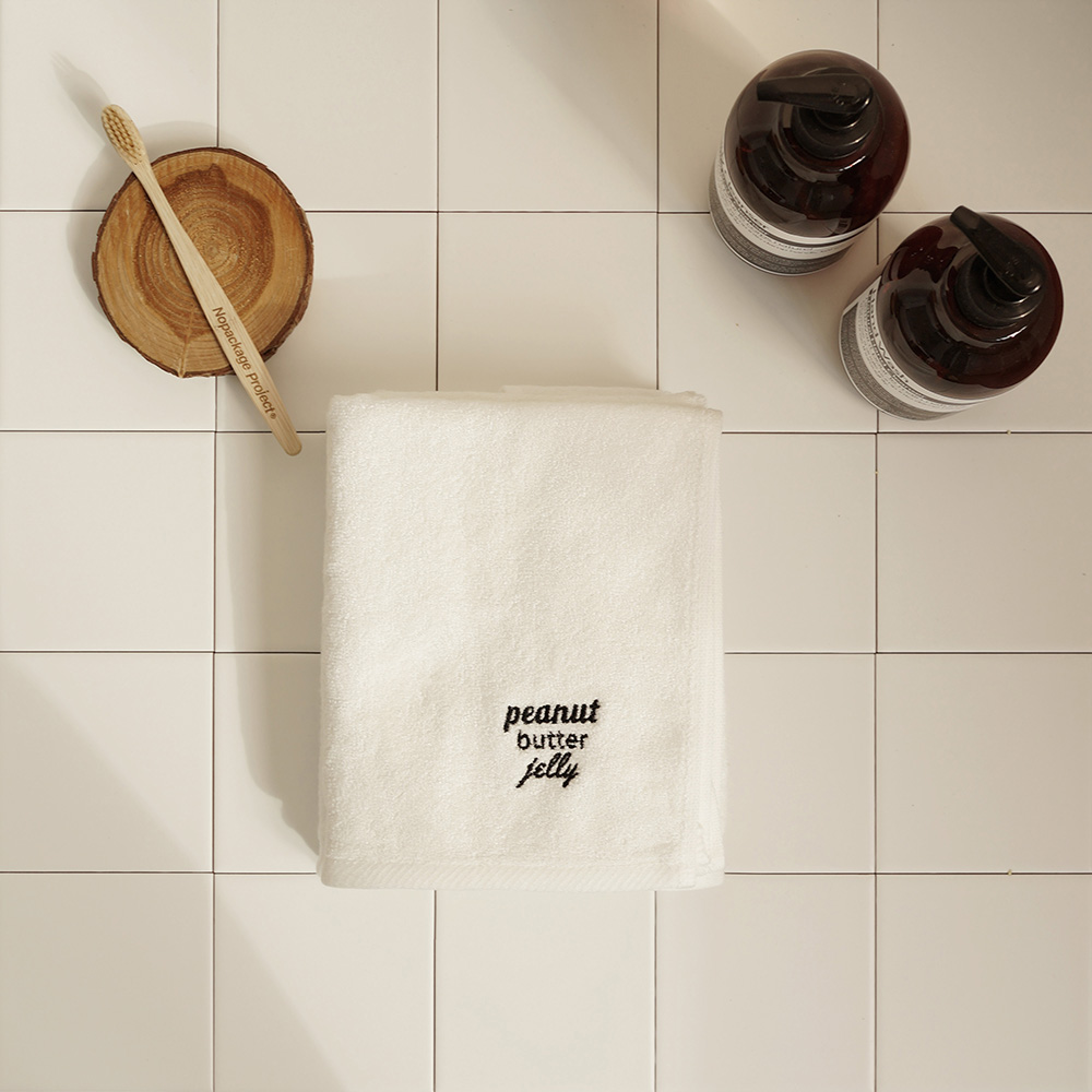 1+1 피넛버터젤리 프리미엄 30수 국산 타올 뱀부얀수건 아기 목욕타월 L 85x85