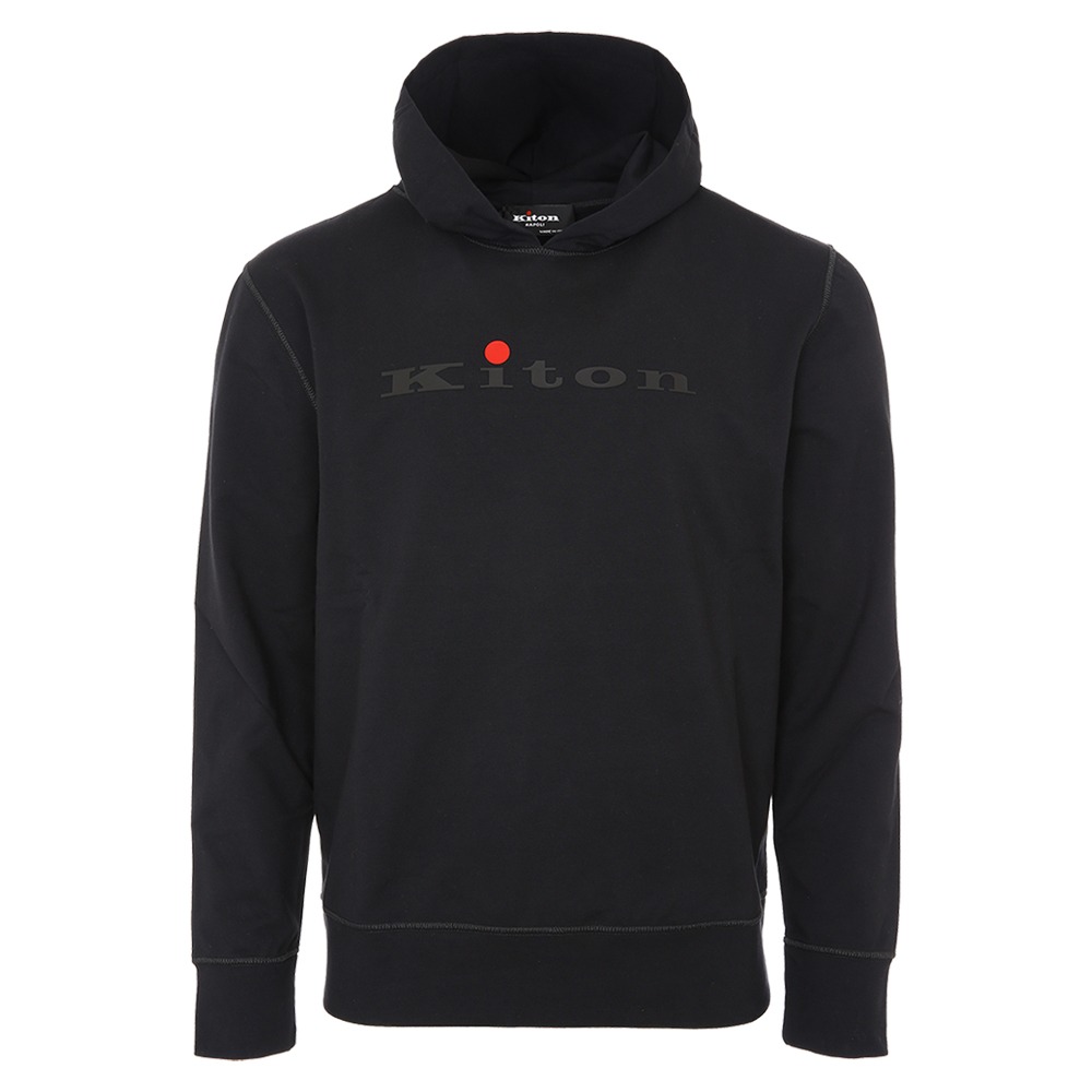 키톤 KITON 클래식 로고 블랙 후드티 UMK0289 BLACK (2023 F/W) - 상품 이미지