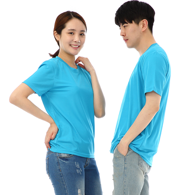 (16color)쿨론기능성물색 라운드 반팔티셔츠 식당 업소가게티 주방위생복 홀서빙복 - 상세 이미지 2