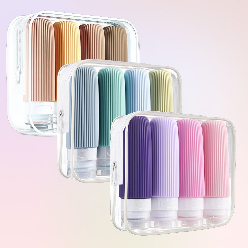 여행용 실리콘 공병 세트 90ml 수영장 소분 휴대용 샴푸통 - 상품 이미지