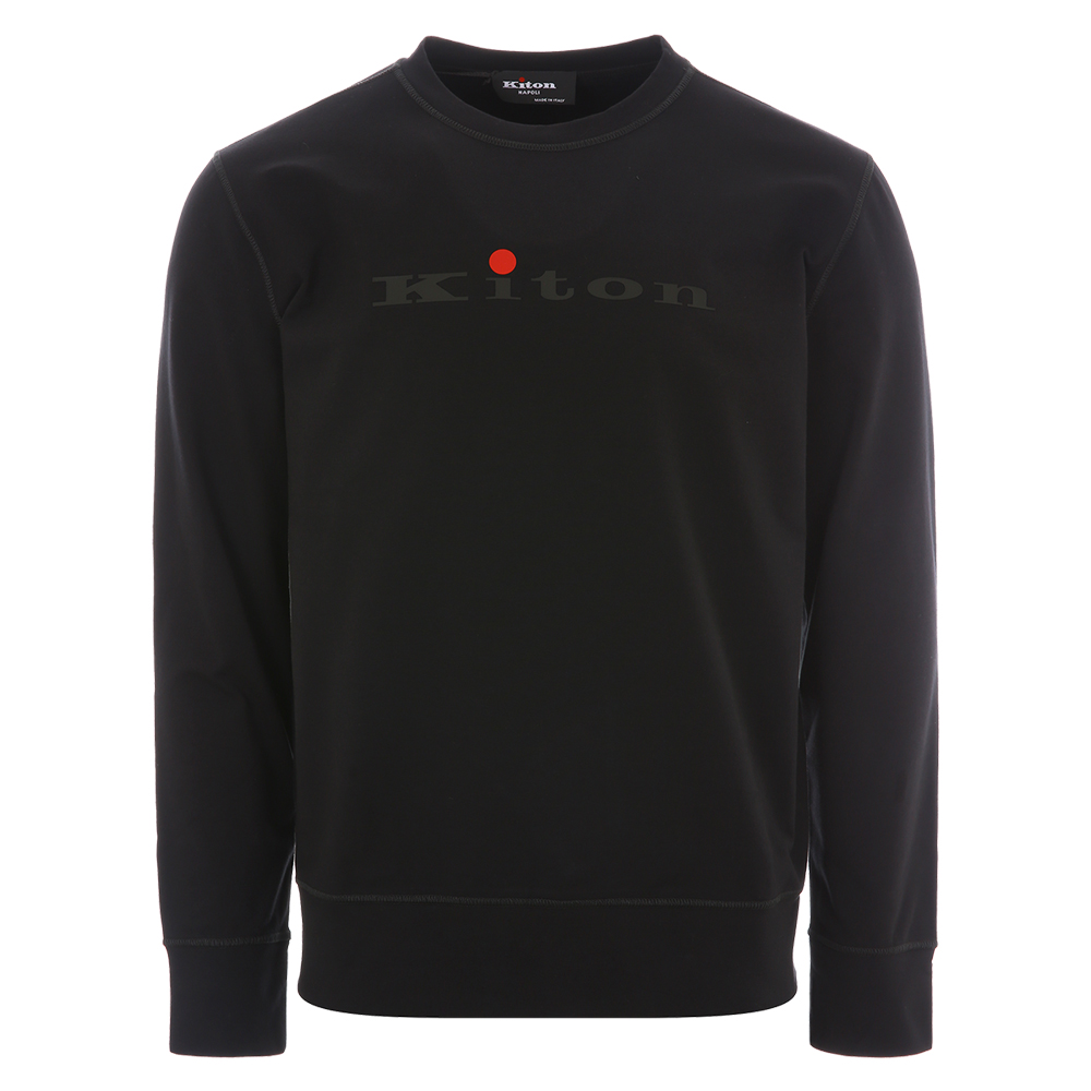 키톤 KITON 클래식 로고 크루넥 맨투맨 UMK0288 BLACK (2023 F/W) - 상품 이미지