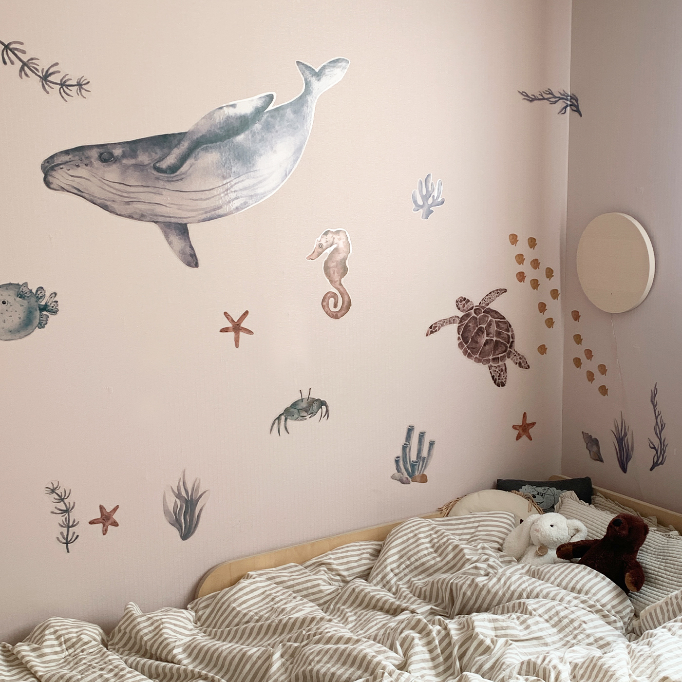 아카시아봉봉 국내제작 아기방꾸미기 데코 인테리어 바다 벽지스티커 바닷속 해양 욕실 스티커