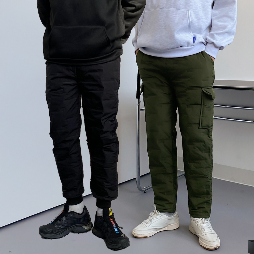 1+1 솜바지 고프코어 건빵바지 깔깔이바지 - 상세 이미지 3