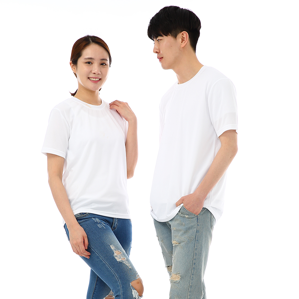 (16color)쿨론기능성백색 라운드 반팔티셔츠 식당 업소가게티 주방위생복 홀서빙복 - 상세 이미지 3