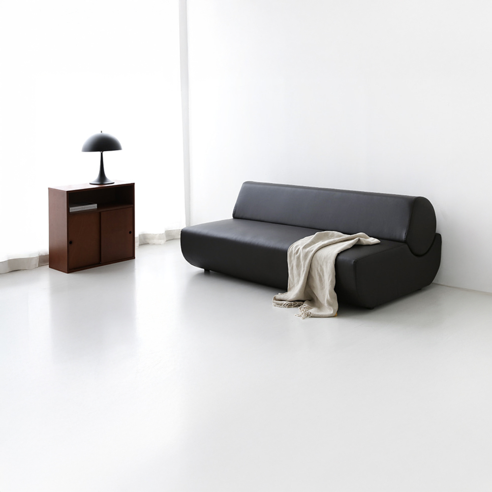 앰보 3인 소파 등받이 분리형 블랙브라운 7440.4581