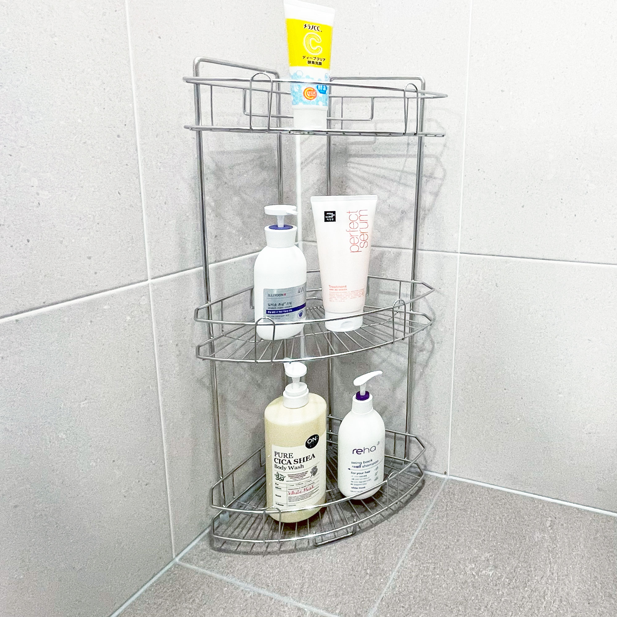 아이넥스 스테인레스 다용도 욕실 화장실 수납 정리대 코너선반