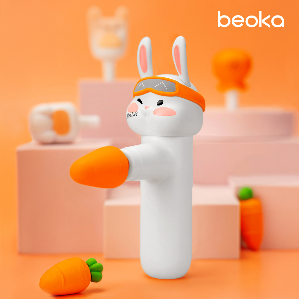 [비오카 코리아]수퍼 마라토끼 무선 포터블 마사지건/안마기 허리 목 승모근 어깨 마사지기