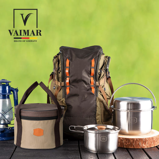 바이마르 스텐 코펠 세트 냄비 식기 그릇 후라이팬 12종(+전용가방)