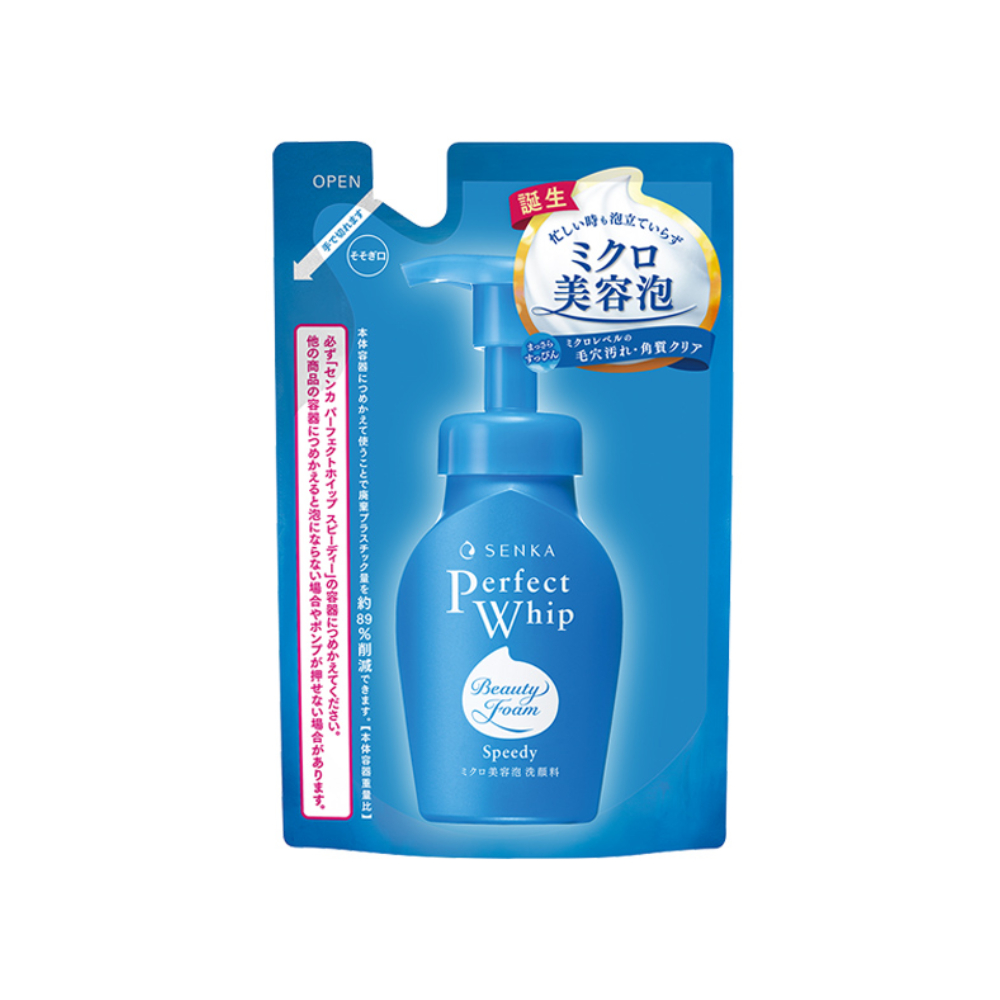 센카 클렌징폼 스피디 퍼펙트 휩 모이스트터치 리필 130ml 일본 화장품 - 메인 이미지