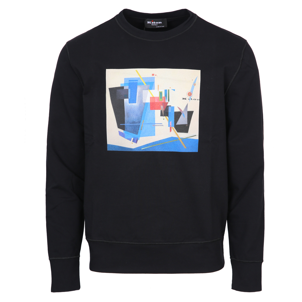 키톤 제오메트릭 프린트 블랙 맨투맨 UMK0265 BLACK (2023 S/S) - 상품 이미지