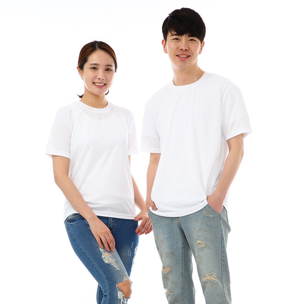 (16color)쿨론기능성백색 라운드 반팔티셔츠 식당 업소가게티 주방위생복 홀서빙복 - 상세 이미지 4