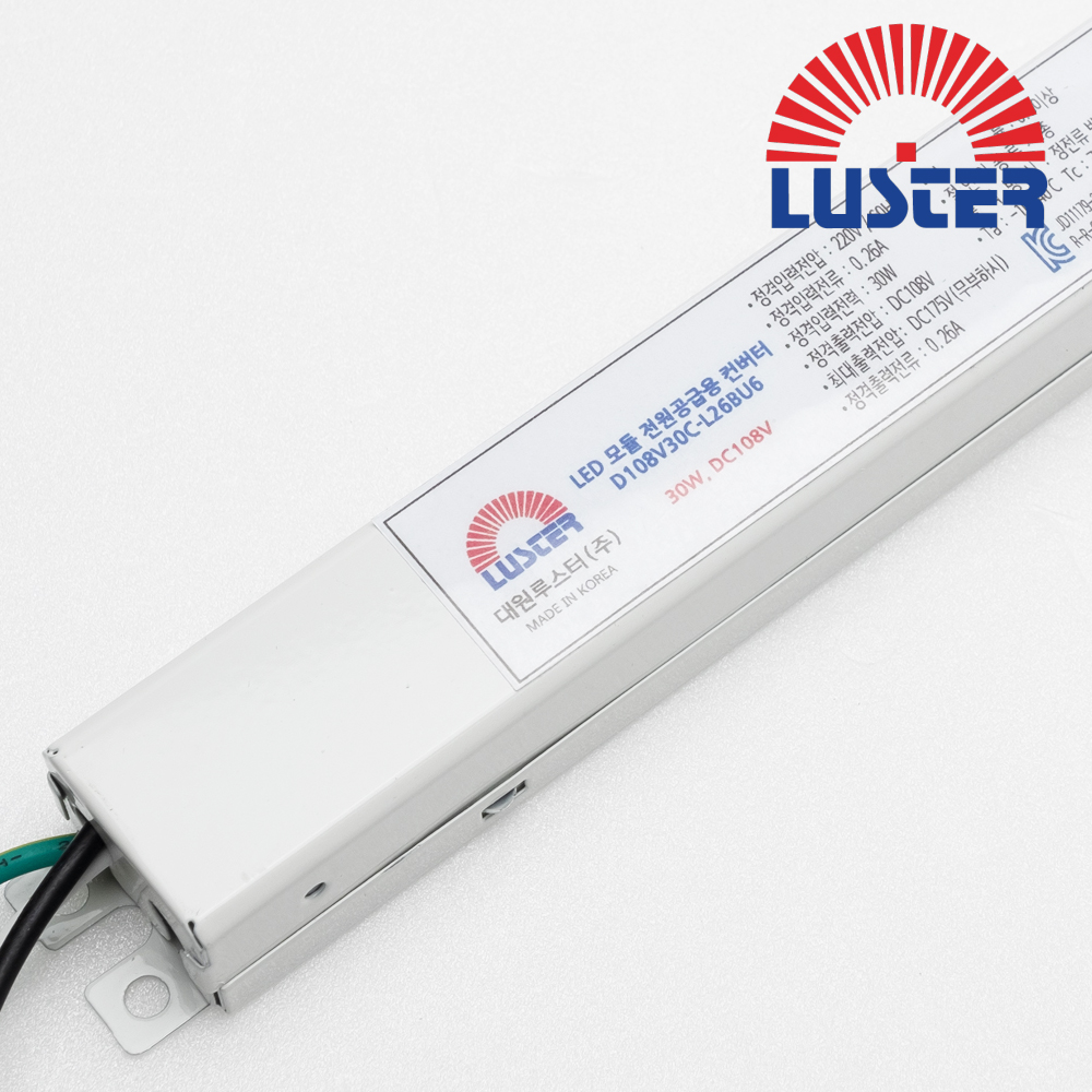 대원루스터 LED 안정기 조명기구용 컨버터 D108V30C-L26BU6 108V 0.26A 30W 1채널 정방향 - 상품 이미지