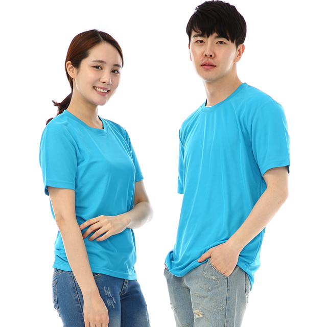 (16color)쿨론기능성물색 라운드 반팔티셔츠 식당 업소가게티 주방위생복 홀서빙복 - 상세 이미지 3