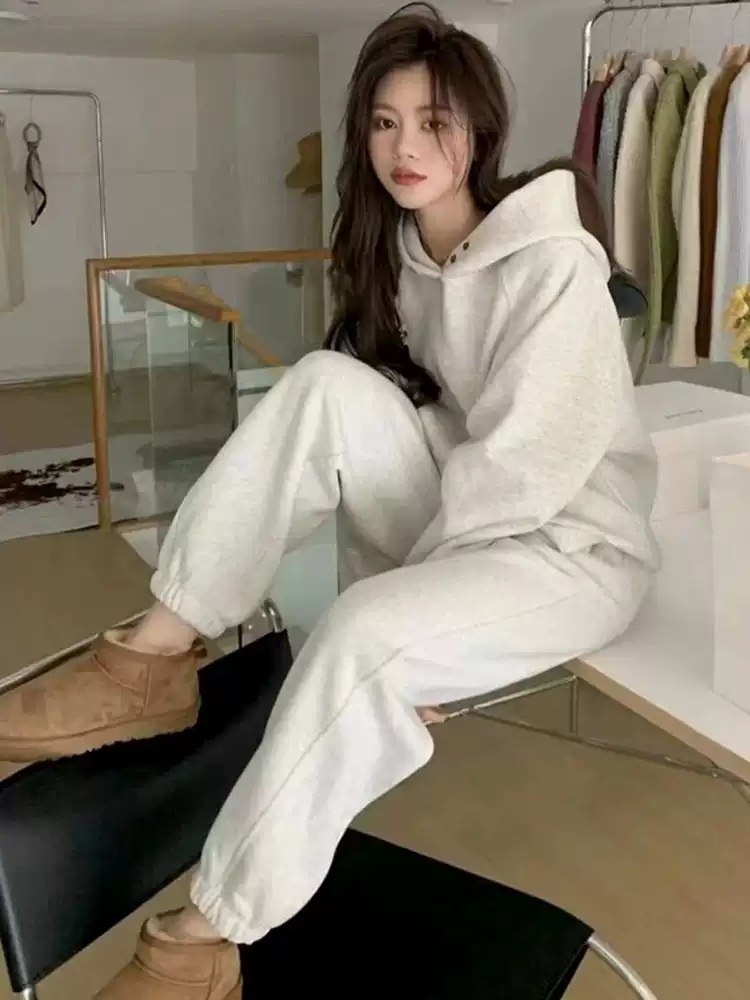 여성 루즈핏 후드티 조거팬츠 트레이닝복세트 기모선택 - 상세 이미지 3
