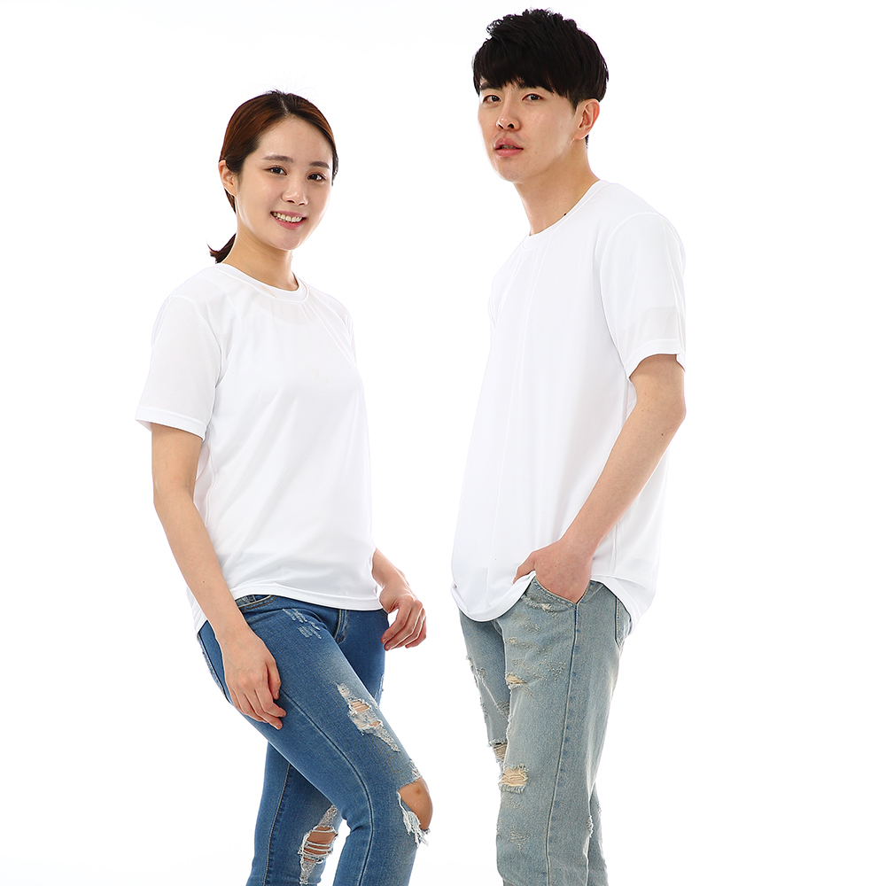 (16color)쿨론기능성백색 라운드 반팔티셔츠 식당 업소가게티 주방위생복 홀서빙복 - 상세 이미지 2