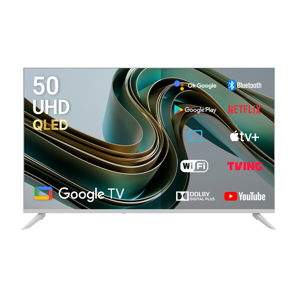 큐빅스 화이트에디션 127cm(50인치) UHD 4K QLED 구글 스마트 TV 안드로이드 GSQBX50UHD-A1