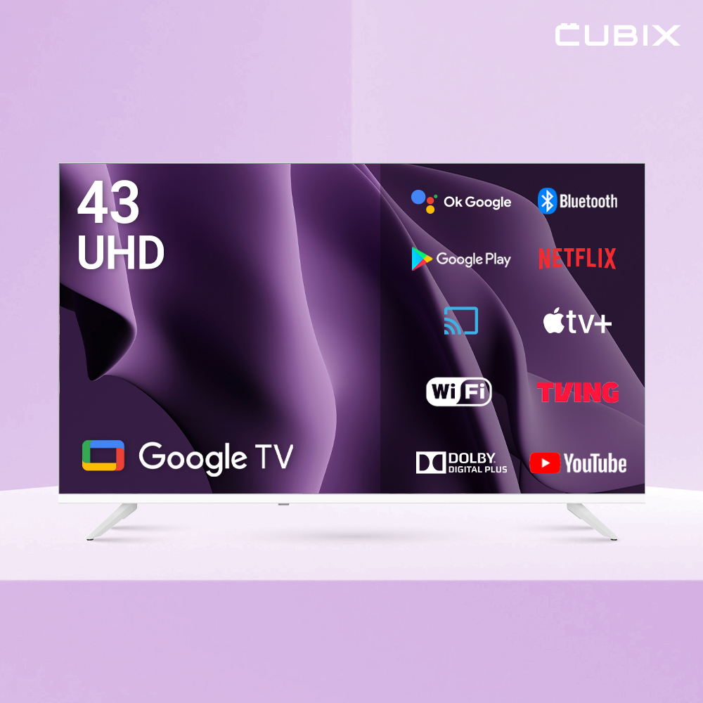 큐빅스 화이트에디션 109cm(43인치) UHD 4K TV 구글 스마트 안드로이드 GTNB431UHD - 상세 이미지 2